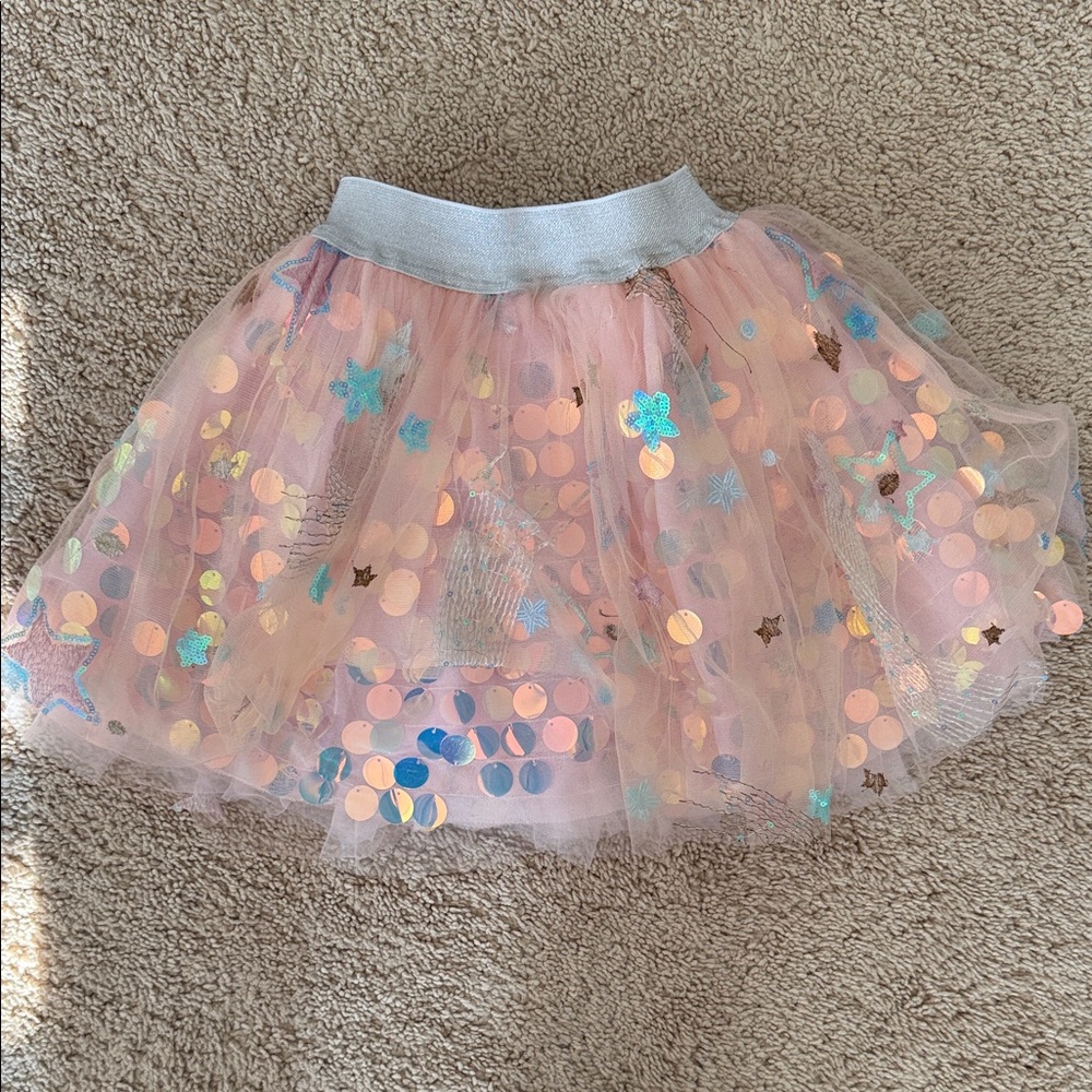 Lola and the Boys Pink Tulle Skirt with Glitter Accents